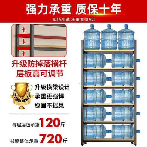 货架展示架收纳置物架落地多层家用客厅超市货物架钢木仓储陈列架