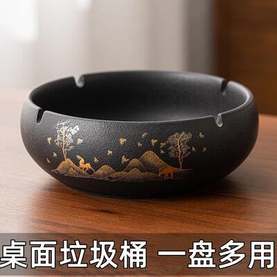 桌面垃圾桶家用客厅创意茶几桌上的垃圾盘创意小型果皮碗盒烟B&r