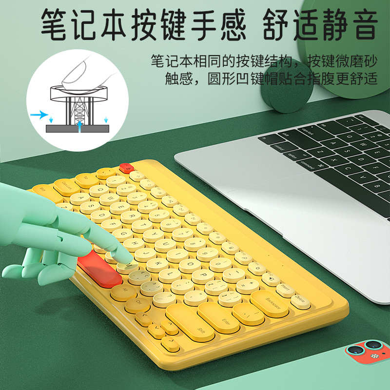 BOW航世笔记本无线键盘外接USB可爱女生小型迷你便携台式机电脑无