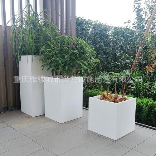 户外简约金属花箱花盆 景观花池 小区街道组合花箱