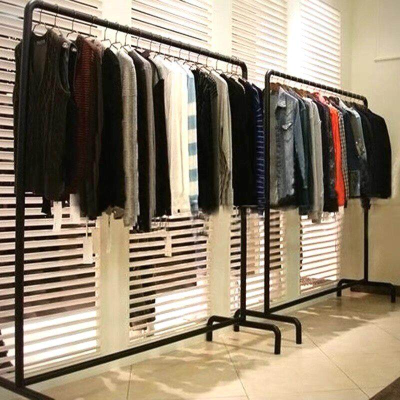 铁艺衣架杆服装店男女货架展示架落地式中岛架侧挂架衣服架子特价