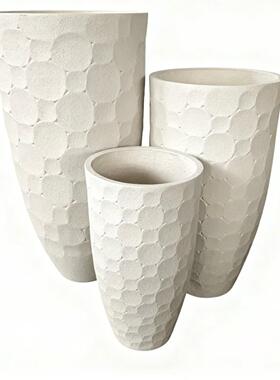 素白场几纹理水泥花风盆CWI简约格家居户何外商酒店花园