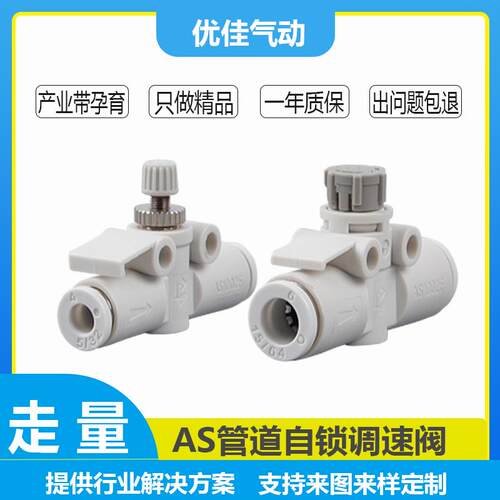 AS管道自锁调速阀节流阀控制阀AS1002F/AS1001F直通限流调压接头