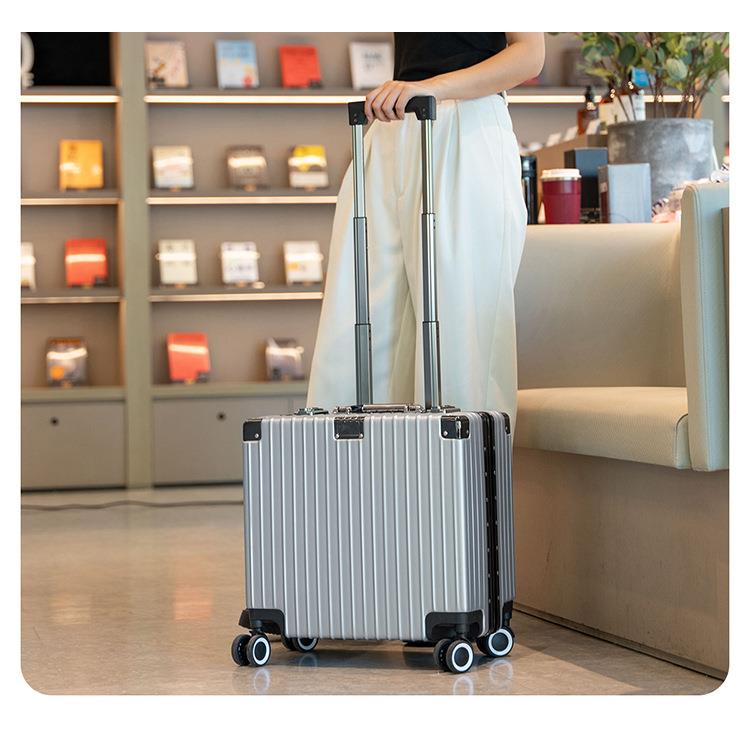 高档定制LOG18寸登机箱轻便拉箱2空0寸免托运O手提杆箱航铝框小行