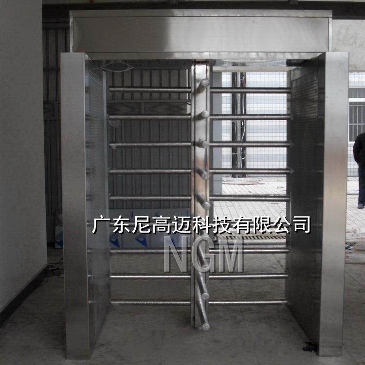 NGM全高度圆管旋转门不锈钢栏栅十字滚闸单通道双向通行防回转