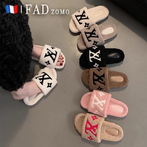 法国Fad Zomo毛毛拖鞋女外穿厚底小香毛毛鞋高级感可爱洋气棉拖鞋