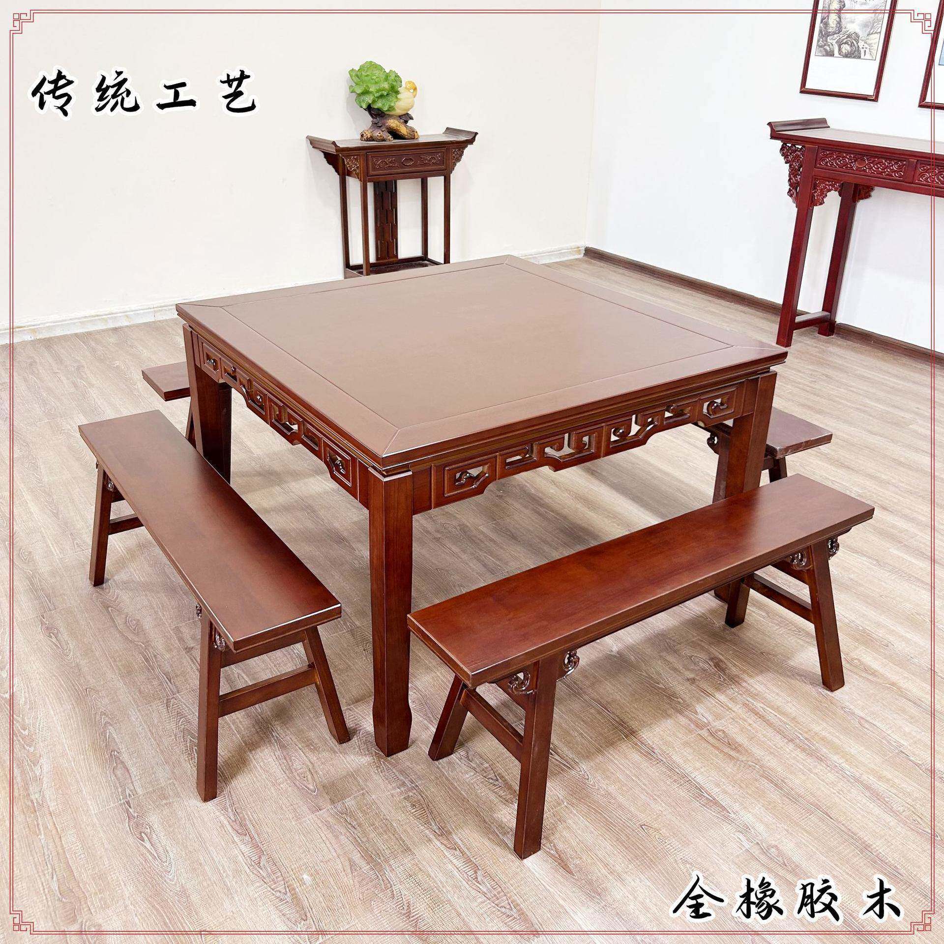 八仙桌实木方桌子客厅家用农村中堂老式实木餐桌饭店圆形正方形桌