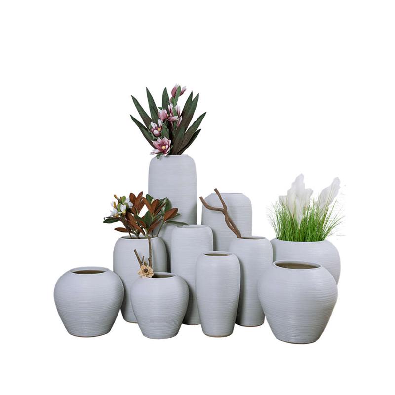 复古景德镇手工陶瓷落地大花瓶客厅干花陶罐装饰品插花艺摆件