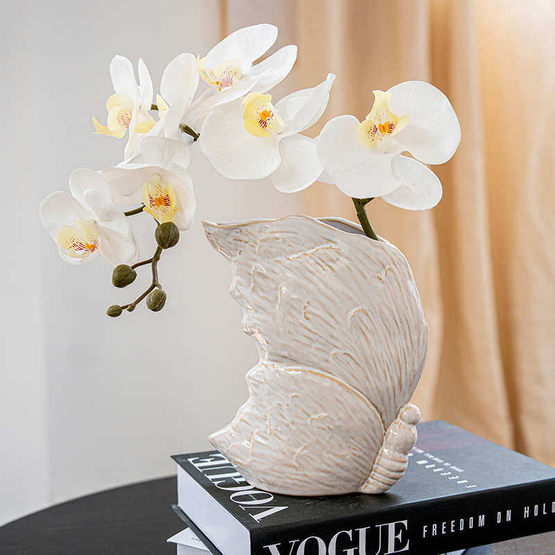 北欧白色插花陶瓷花瓶ins风客厅高级感花器法式奶油干花摆件,家居饰品,花瓶,淘宝优惠券,粉丝福利购,淘宝优惠卷