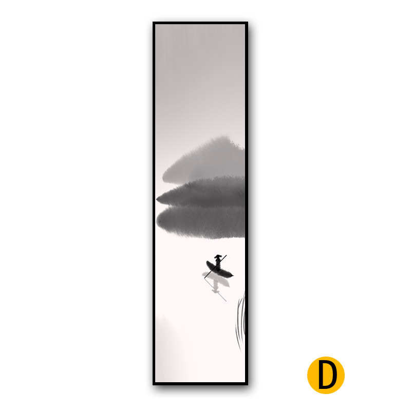 水墨装饰画禅意书房现代沙发新四联客厅玄关 山水画壁画挂画中式