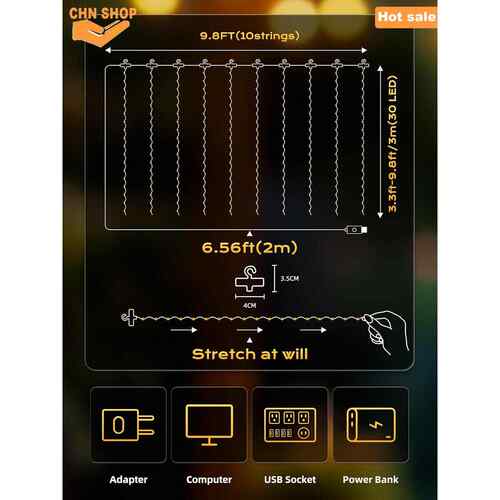 300LED Fairy Curtain Lights,Christmas Decoration,String Ligh