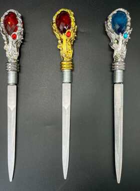 合金金属文明杖权杖英伦豪华带剑红宝石手杖服装配件武器道具权杖