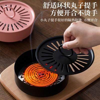 蚊香盘托 托家用2025新款防火防烫蚊香支架不锈钢带盖子接灰檀香,收纳整理,蚊香收纳盘/盒/架,淘宝优惠券,粉丝福利购,淘宝优惠卷