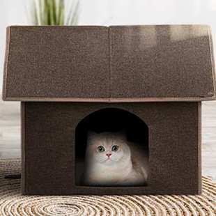 户外平顶猫窝大空间防水折叠拆洗四季 通用猫别墅便携空调屋猫房子