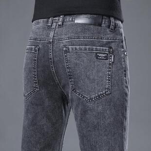 男式直筒弹力牛仔裤春季新款修身直筒时尚百搭中腰时尚男长裤耐磨