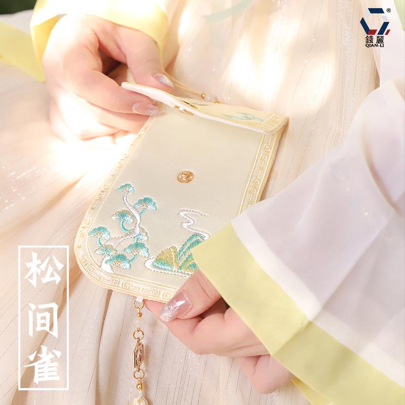 新款直销汉服配饰古风挂饰香包香囊空袋松间雀绣花汉服荷包