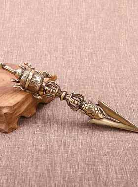 黄铜法器摆件马头明王普巴金刚杵降魔杵聚宝铜器收藏修法精品