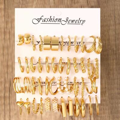 Cross-border Earrings set 24-piece earrings set耳环24件套
