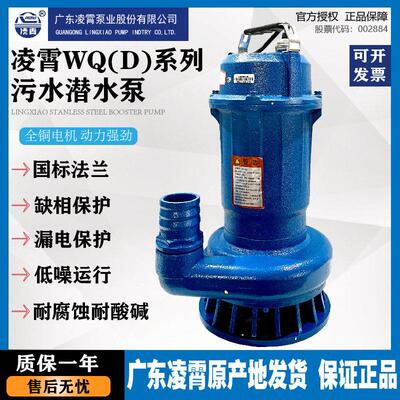 广东凌霄污水泵家用抽粪220v泥浆灌溉抽水380v排污水泵三相潜水泵