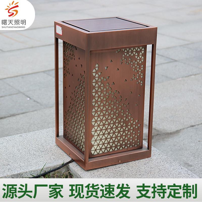 太阳能庭院灯柱头灯超亮户外防水大门柱子灯家用花园别墅围墙柱灯