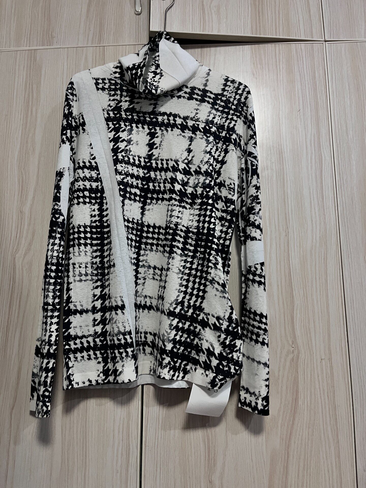 Yohji Yamamoto Checkered High Neck Top