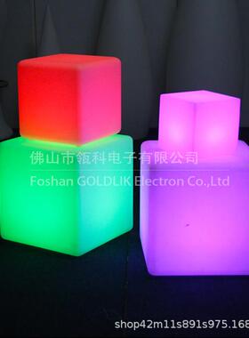 酒吧装饰LED发灯块凳子LD发光GKC-043R方遥E控七彩RG光B变色发光
