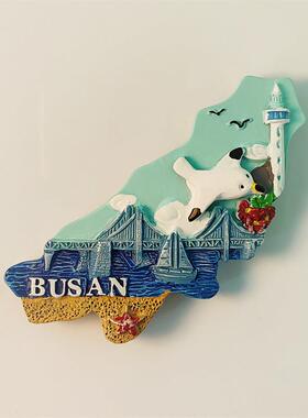 韩国釜山地标釜山塔广安里大桥旅游纪念品特色海水浴场磁性冰箱贴