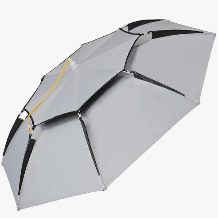 新型伞帽头戴式钓鱼伞双层透气折叠大号户外伞采茶环卫斗笠伞福风