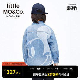 迪士尼米奇IP little moco童装男童女童纯棉儿童牛仔衬衫外套大童