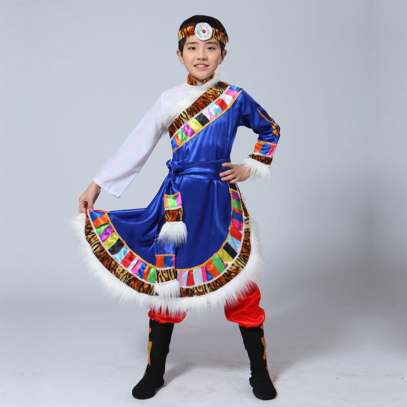 正品水袖长袖饰藏服族舞蹈服装女装长演出裙儿童民族舞台表演藏袍