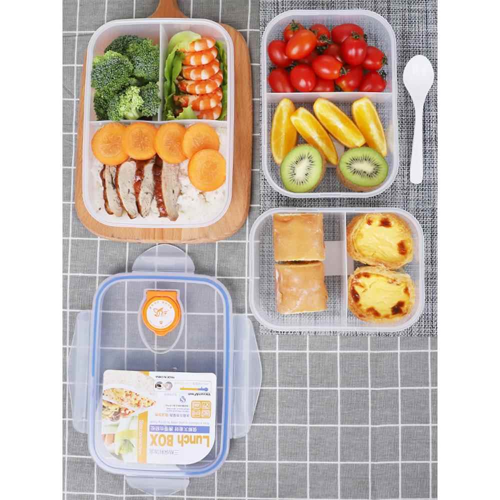 减肥饭盒可爱少女心上班族微波炉加热便当盒学生简约分格双层餐盒