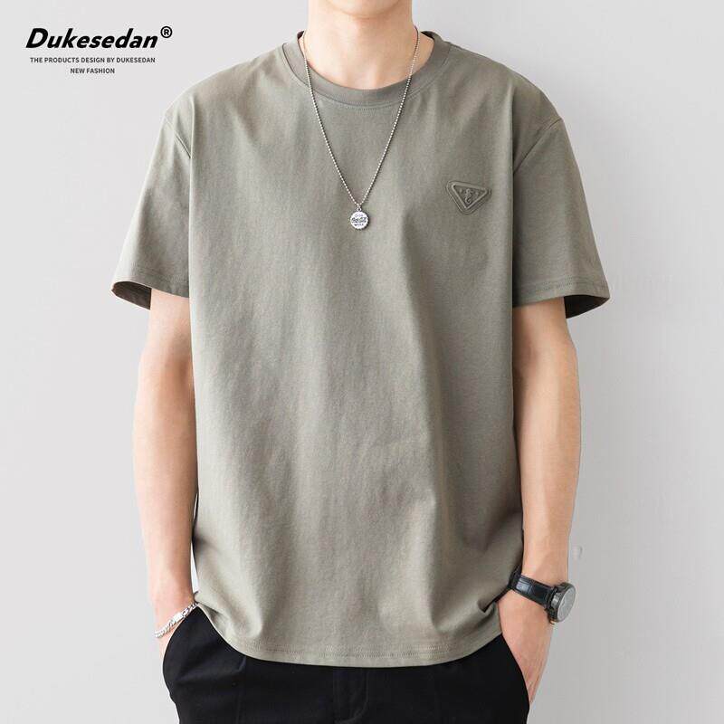 纯色短袖T恤男夏季潮牌圆领宽松大尺码休闲 上衣半袖T恤白色T恤男