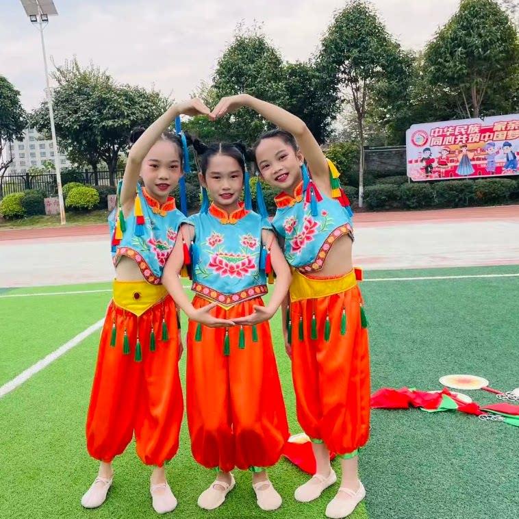新年儿童太平鼓韵金丰喜庆开场舞演出服少儿舞蹈表演服吉祥小福娃