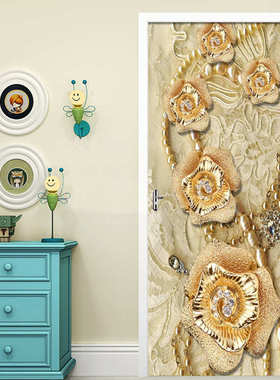 卧室pvc金黄色花粘贴货源贴纸贴装饰创门3d墙 自现代 巨 客厅