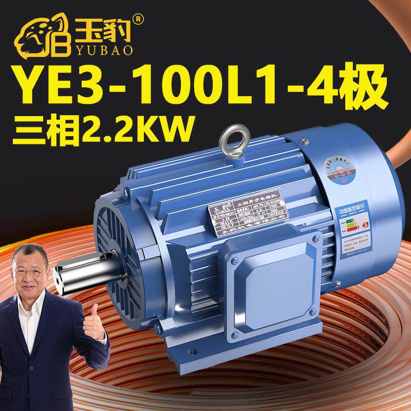 100L1-4极全新YE3系列三相异步马达国标2.2KW电机380V三相全铜
