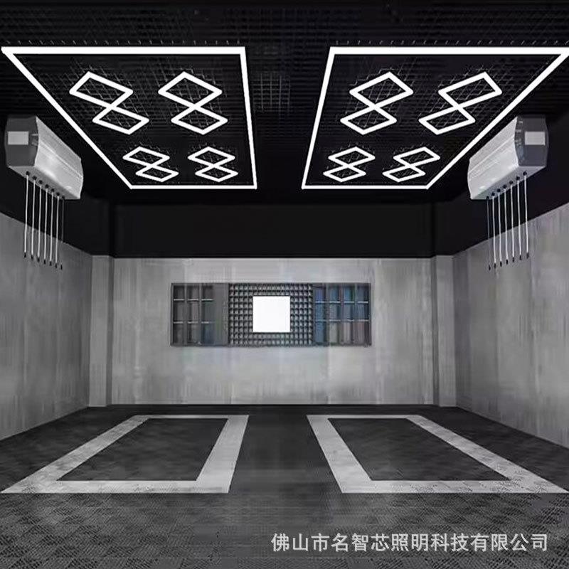 110v洗车房工位灯 LED机修车间吊顶日光灯 防水超亮六边形蜂窝灯