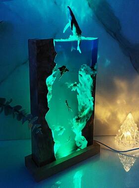 创意高级感艺术摆件手工艺术品海洋景观桌面氛围夜灯朋友家人礼物