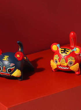 新中式国潮老虎摆件玩偶小饰品摆件创意可爱虎年吉祥家居装饰品