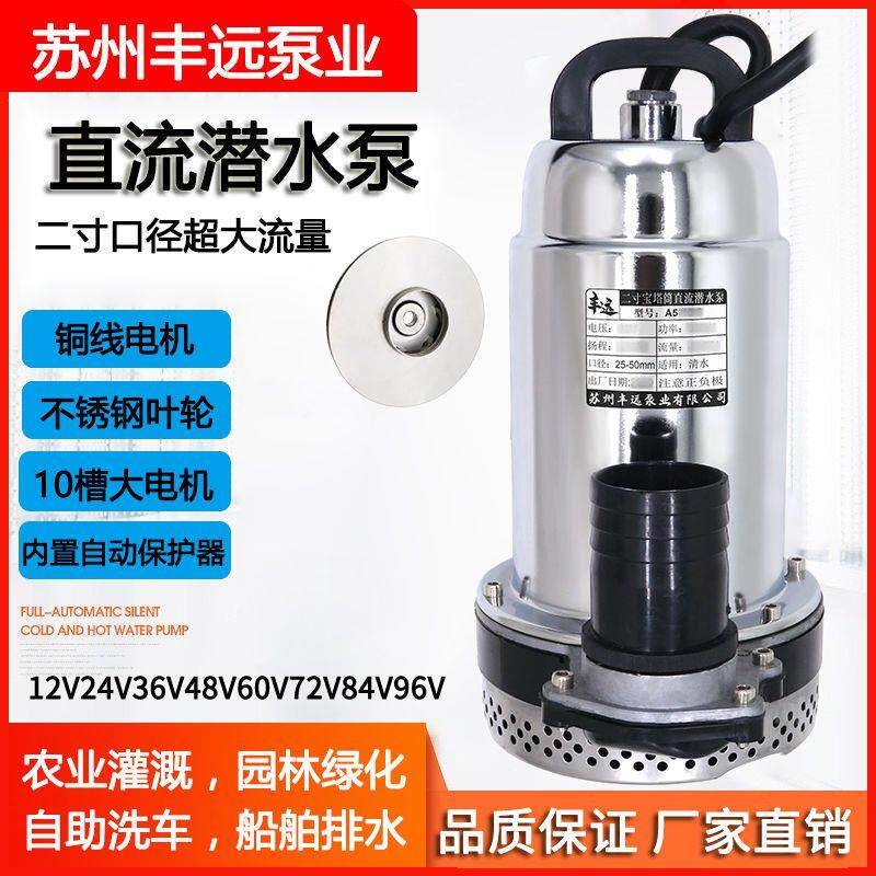 丰远直流潜水泵12V24V36V48V60V72V84V96电动车农田灌溉大流量2寸