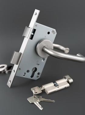 欧标5572 6072套装门入户门分体执手锁不锈钢7250 7260 7255门锁