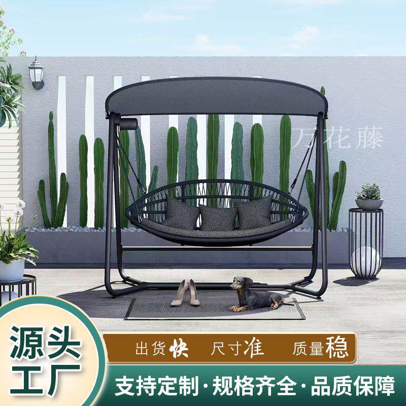 户外庭院花园秋千吊详询客服篮别墅店藤编吊椅天露阳台带棚椅摇民