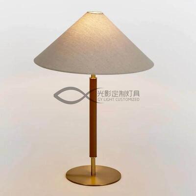 中山工厂直销光影定制中古风台灯亚麻布床头卧室别墅台灯BRASS &