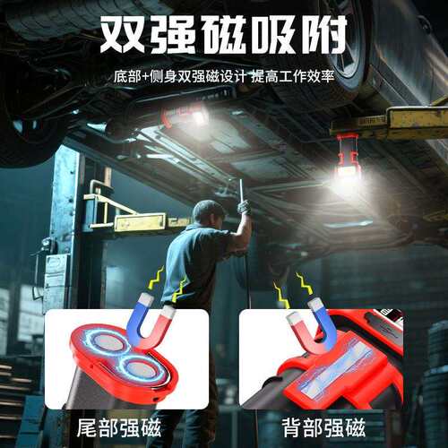 跨境新款多功能LED工作灯旋转调节COB照明带磁吸迷你充电手电筒
