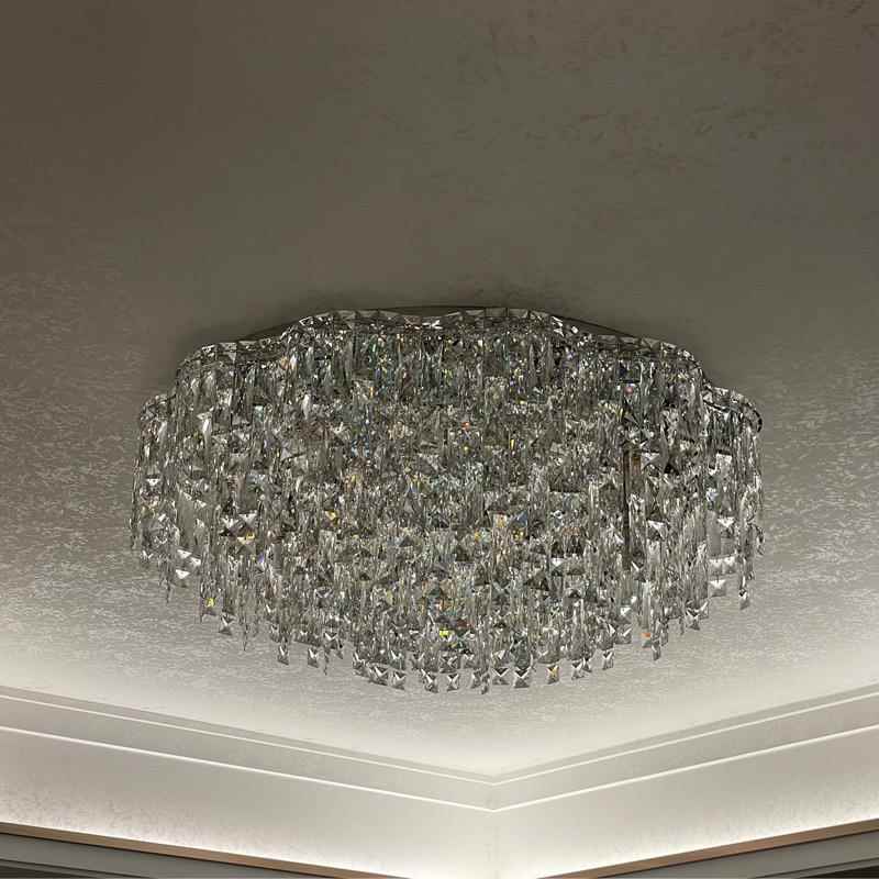 轻奢水晶客灯简约现代温馨房间灯厅吸主卧室灯销CYV具中山厂家直