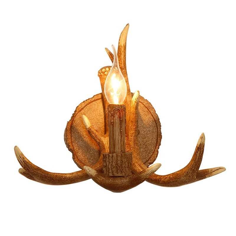 玄关北欧装饰咖啡厅壁灯创意民鹿角小木屋走廊灯具宿壁灯复古美式