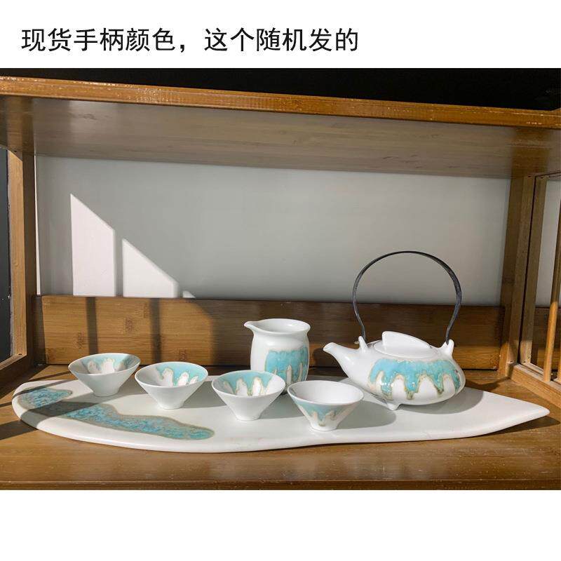 新中式创意样板间售楼处陶瓷茶具摆件酒店客厅茶几书房家居摆设品