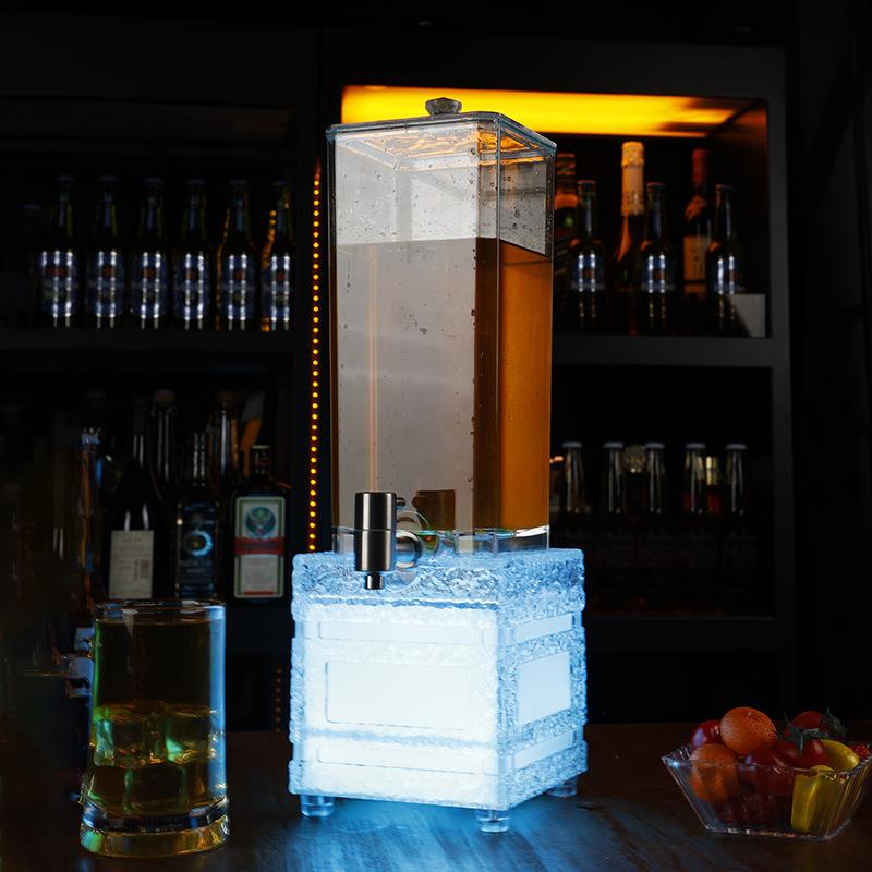 网红酒吧酒吧小酒馆发光啤酒桶扎啤桶酒炮桶3L不锈钢龙头幻师酒桶