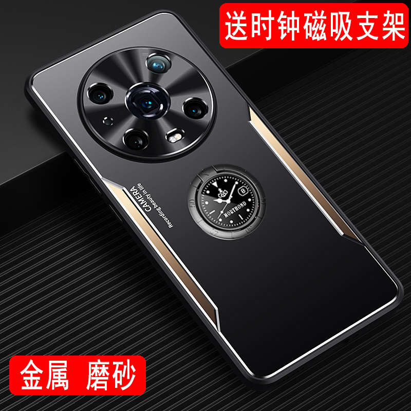 荣耀magic4手机壳金属保护套男Magic4Pro外壳磁吸指环支架MAGI4软