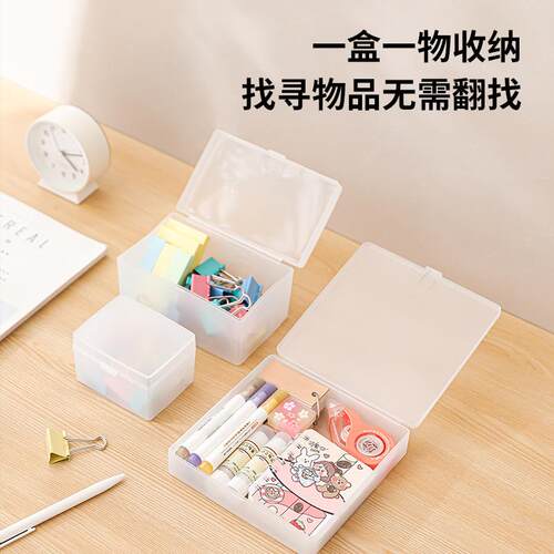 Desktop Organizer Box Transparent Frosted INS Card Storage D