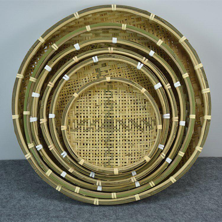 手工竹编制品竹筛子农家竹簸箕面筛米筛有孔竹筛晾晒竹编制品